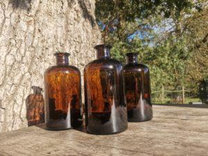 vase soliflore verre ambré/marron pour décoration de table