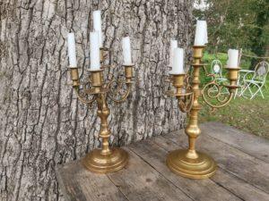 chandelier doré à 4 têtes pour 4 bougies pour centre de table mariage