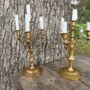 chandelier doré à 4 têtes pour 4 bougies pour centre de table mariage